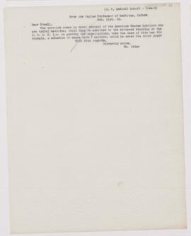 Letter to William Henry Howell, February 21, 1910