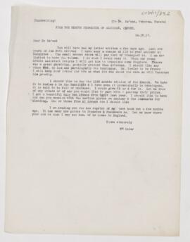 Letter to M. Sa'eed