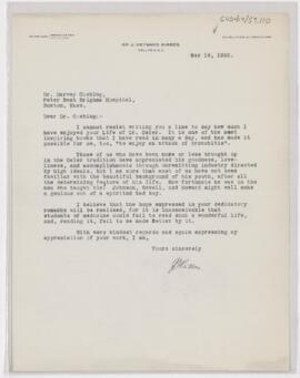 Letter to Harvey Cushing, May 19, 1925