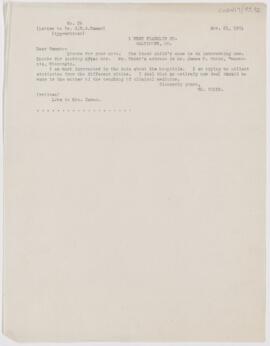 Letter to C.N.B. Camac, November 21, 1901
