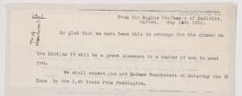 Letter to Karl Friedrich Wenckebach, May 14, 1910