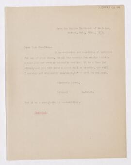 Letter to Margaret E. Charlton, October 13, 1916