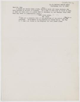 Letter to G.J. Coy, October 8, 1901