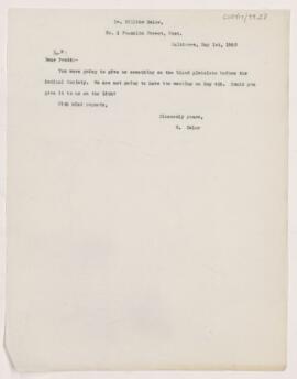 Letter to Joseph Hersey Pratt, May 1, 1903
