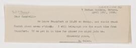 Letter to Campbell Palmer Howard, April 19, 1906