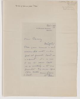 Letter to O.H. Perry Pepper, April 24, 1908