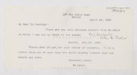 Letter to John W. Farlow, October 10, 1917