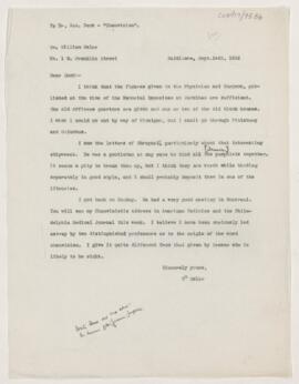 Letter to George Dock, September 24, 1902