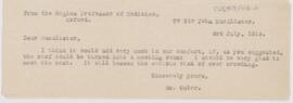 Letter to John Young Walker MacAlister, July 3, 1913