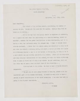 Letter to Francis John Shepherd, January 30, 1906