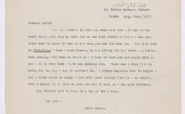 Letter to Harvey Cushing, August 31, 1917
