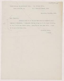 Letter to Francis John Shepherd, October 15, 1903
