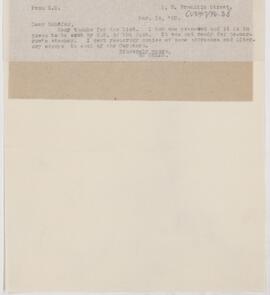 Letter to Edward A. Sharpey Schäfer, March 16, 1900