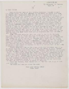 Letter to William Osler, September 27, 1890(?)