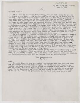 Letter to Charlotte Osler, August 9, 1895