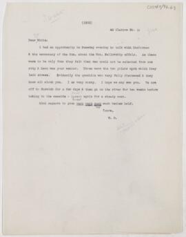 Letter to J. William White, 1900