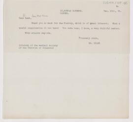 Letter to Daniel Smith Lamb, December 20, 1909