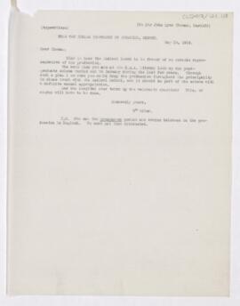 Letter to John Lynn Thomas, May 10, 1916