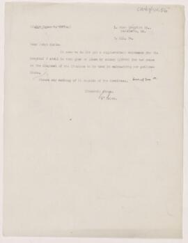 Letter to H.D. Harlan, March 7, 1904