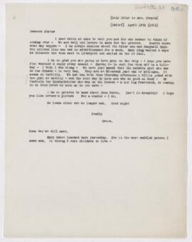 Letter to Susan Revere Chapin, April 13, 1916
