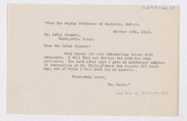 Letter to LeRoy Crummer, October 30, 1916