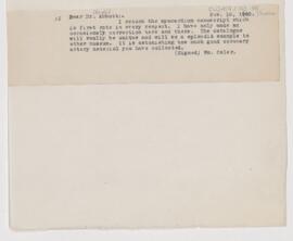 Letter to Maude E. Abbott, November 18, 1905