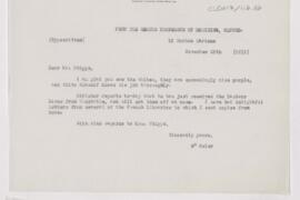 Letter to Henry Phipps, November 25, 1911