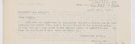 Letter to Robert Doyne, April 29, 1911