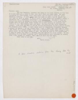 Letter to Katharine Stone Crowell Cushing, July 11, 1912