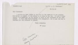 Letter to Alexander Dougall Blackader, August 28, 1919