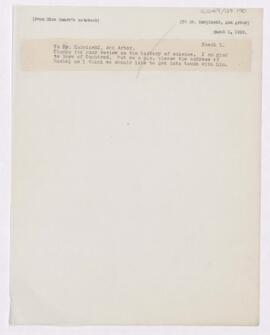 Letter to Karpinski, March 1, 1919