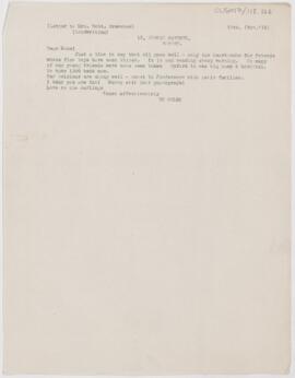Letter to Mabel Brewster, November 20, 1914