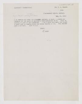 Letter to William Sydney Thayer, February 26, 1906