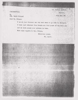 Letter to Henry Phipps, July 2, 1909