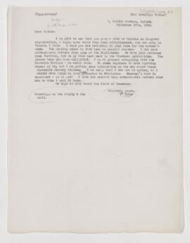 Letter to Lewellys Franklin Barker, September 17, 1906