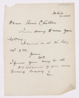 Letter to Margaret E. Charlton