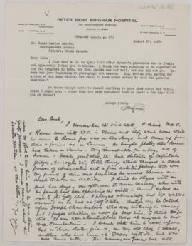 Letter to William Sydney Thayer, April 21, 1912