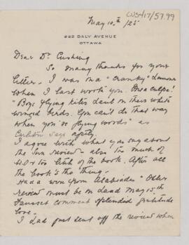 Letter to Harvey Cushing, May 10, 1925