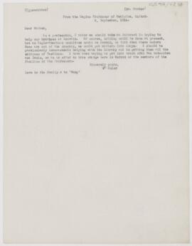 Circular letter, September 9, 1914