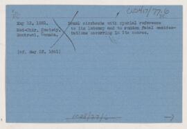 Index card, May 13, 1881