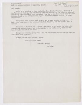 Letter to William Sydney Thayer, April 12, 1915