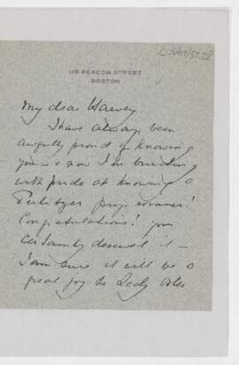 Letter to Harvey Cushing, May 5, 1926