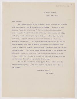 Letter to Henry Barton Jacobs, April 2, 1911