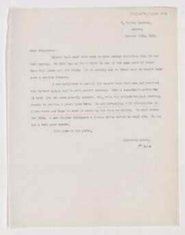 Letter to Francis John Shepherd, October 20, 1906