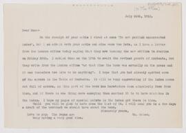 Letter to Thomas McCrae, July 24, 1912