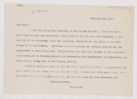 Letter to Thomas McCrae, February 9, 1912