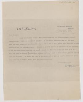 Letter to O. H. Perry Pepper, July 14, 1908