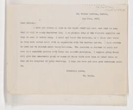 Letter to Thomas McCrae, May 31, 1907