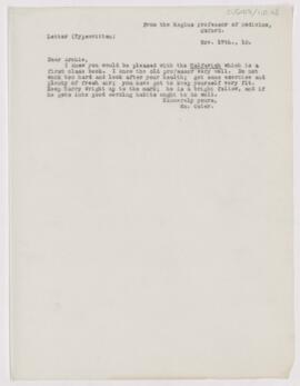 Letter to Thomas Archibald Malloch, November 17, 1910