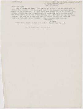 Letter to Marcia C. Noyes, September 8, 1913